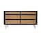Armen Living Saratoga 6 Drawer Dresser in Black Acacia with Rattan LCSRDRBL - alternate 1